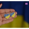 Сережки "Серце України з гербом". Колір срібло